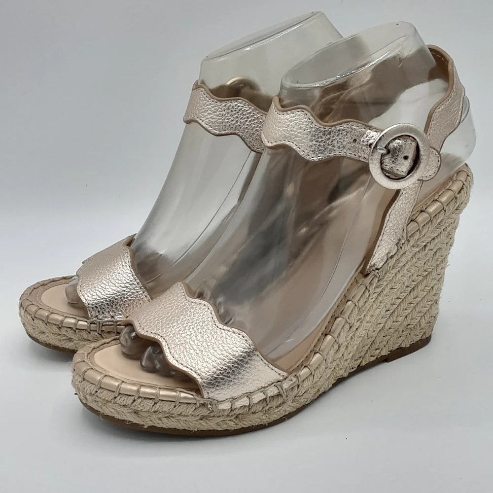 Marc Fisher Kai Metallic Espadrille Wedge Sandals.